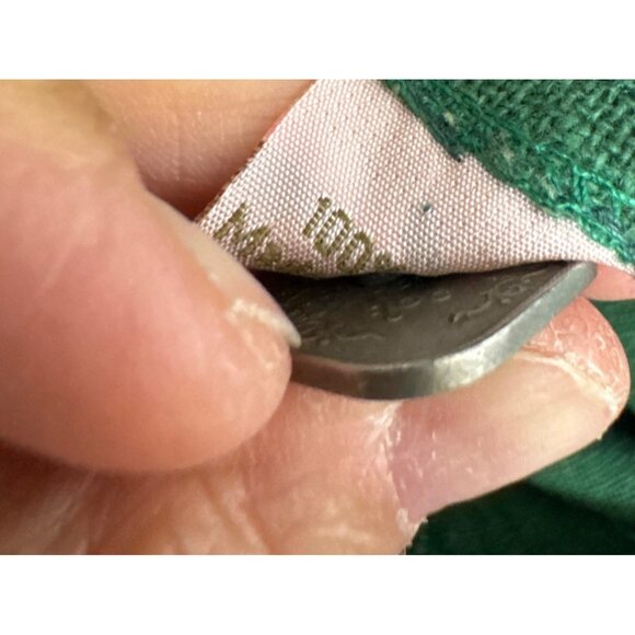 Dancing Ladies lagen look oversized button top green hemp sz L - Picture 7 of 9